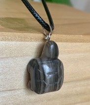 Brecciated Jasper Carved Stone Turtle Pendant Necklace Crystal Tortoise Cord 18&quot; - £6.08 GBP