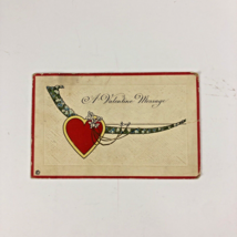 Antique 1920 Valentine&#39;s Day Postcard Heart Flowers Frohna Missouri Schilling - £2.99 GBP