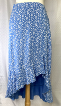 Blue Floral CottageCore Prairie Skirt Large High Low Caralyn Mirand The Drop - £16.78 GBP