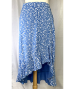 Blue Floral CottageCore Prairie Skirt Large High Low Caralyn Mirand The ... - £17.01 GBP