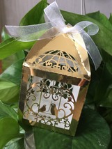 Love Bird Metallic Gold Wedding Gift Packaging Box,5*5*8.5cm,packs of 100pcs - $34.00
