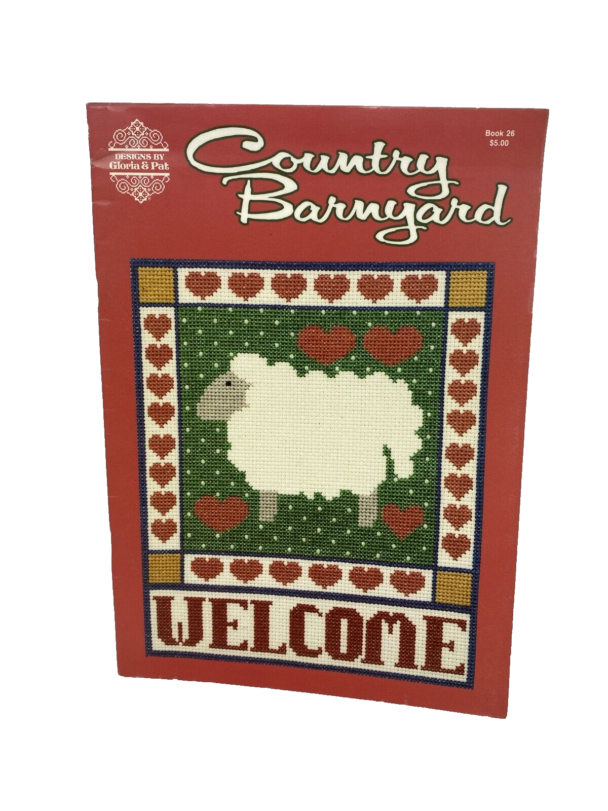 PAT & GLORIA COUNTED CROSS STITCH PATTERN BOOK COUNTRY BARNYARD #26 1984 OOP  - $9.89