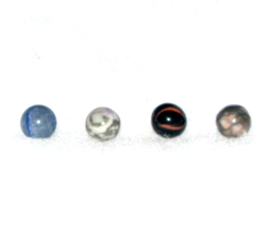 Vintage 4 Arko Agates Gemstones 5/8 in. or 15.88 mm Blue, Gray n White, Black - £22.94 GBP