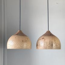 Handmade wood pendant light, Scandinavian chandelier, dining room light ... - $190.00