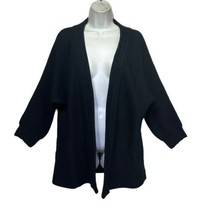 vintage hedy knits of california black virgin wool cardigan womens size L - $34.64