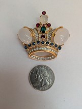 1998 Trifari Alfred Philippe Couronne Broche Pierre de Lune Bijou - $3,686.08 MXN