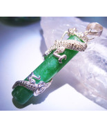 HAUNTED SPELL 925 SILVER GREEN ONYX DRAGON PENDANT WITCH SPIRIT OF DRAGON - $12.23