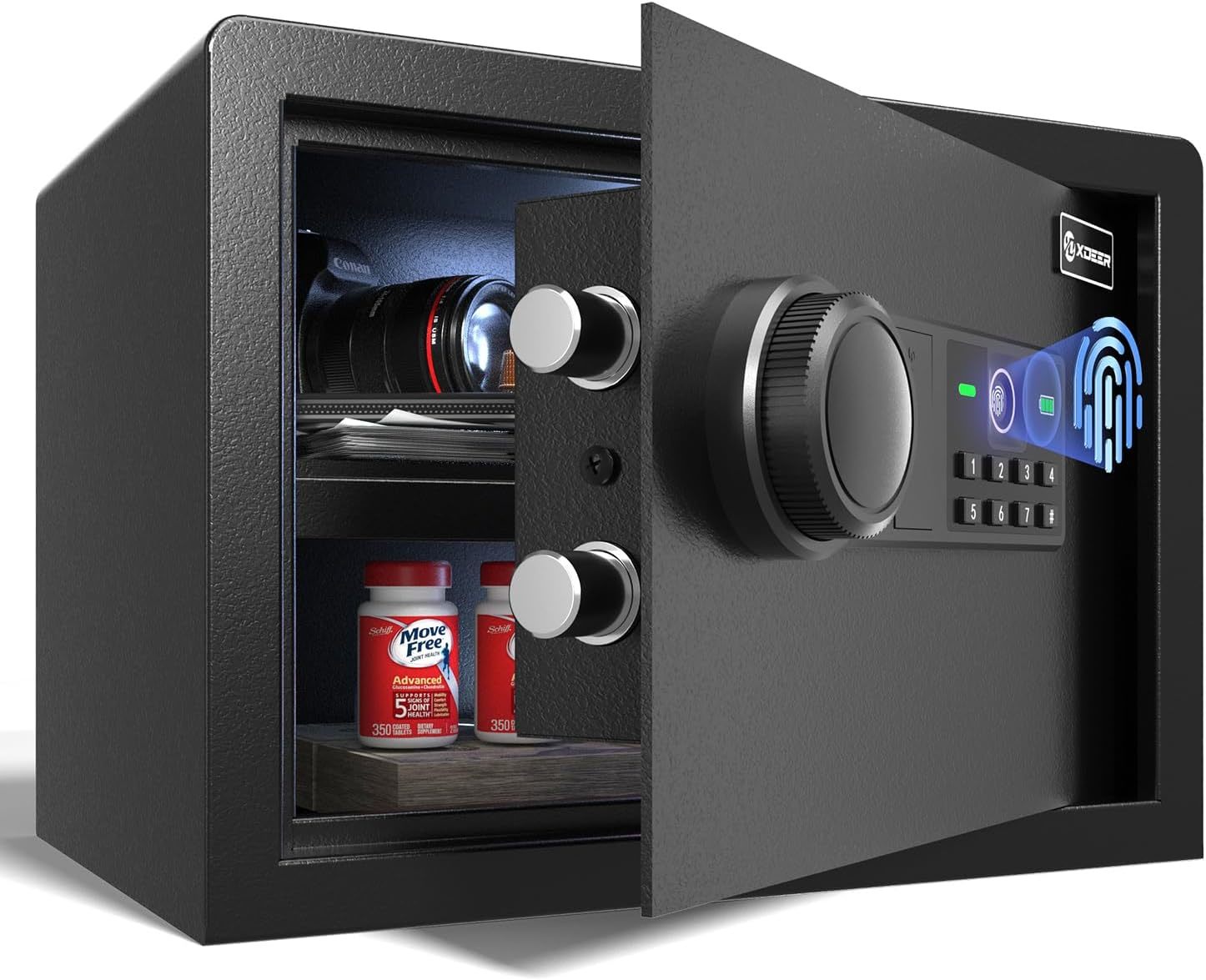Xdeer 0.78 C.Ft ~ 2.04 C.Ft Biometric Safe Lock Box - 0.78 Cubic Feet, A... - $129.99