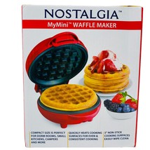 Waffle Maker My Mini Compact 5&quot; Waffle Maker Red Nostalgia New - £10.27 GBP