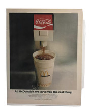 At McDonald’s We Serve You The Real Thing Coca-Cola mcdonald’s Vintage Print Ad - £14.53 GBP