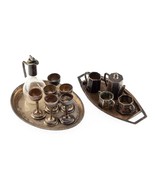 Lot of 2 Antique 1:12 Dollhouse Sterling Silver Drink Sets (Tea + Wine) - £474.80 GBP