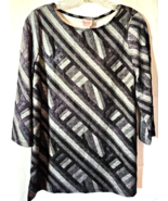 Chico&#39;s Easywear Womens Tunic Blouse Size 0 Small Boat Neck 3/4 Sleeves New - £15.60 GBP
