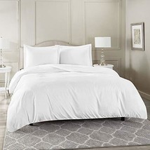 White Duvet Cover Queen Size - Soft Queen Duvet Cover Set, 3Piece Double Brushed - £46.12 GBP