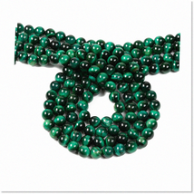 120pcs 8mm Green Tiger&#39;s Eye Gemstone Beads - Smooth Round Spacer Stones for Jew - £35.99 GBP