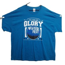 All For His Glory Winter Fest Christian Concert Blue Shirt SZ 3XL - $9.85