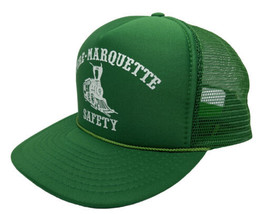 Vintage Pere Marquette Safety Hat Cap Snap Back Green Mesh Trucker Railway Train - £19.60 GBP