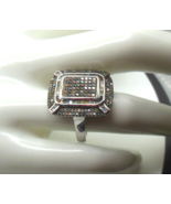 Vintage Signed STS 925 Multi-color Pave Diamond Ring Size 6.5 - £292.03 GBP