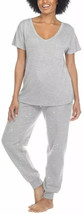 Honeydew Intimates Women&#39;s Plus Size 2X Gray Pink Hearts 2 Piece Pajama ... - $11.69