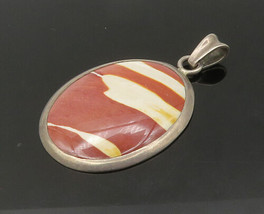 DESIGNER 925 Sterling Silver - Vintage Cabochon Cut Jasper Pendant - PT17350 - £69.19 GBP