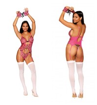 BUSTIER WITH HEART EMBROIDERY GARTERS &amp; RESTRAINTS FROM DREAMGIRL LINGERIE - $32.66