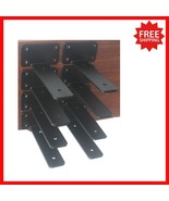 Sturdy 6&quot; Black Powder Coated L Shelf Brackets for Secure Shelf Support ... - $36.62