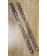 LOT antique 2pc 19.25&quot; BARN DOOR IRON STRAP HINGES lancaster pa AMISH FARM  - $84.10