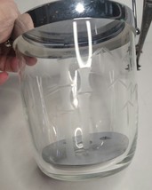 Japan Noritake Sasaki Glass Ice Bucket with Hinged Lid Bamboo Leaf Etched image 2
