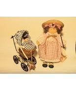 HANDCRAFTED LIZZIE HIGH DOLL w TAG,   REBECCA BOWMAN w BABY STROLLER   1989 - £19.57 GBP