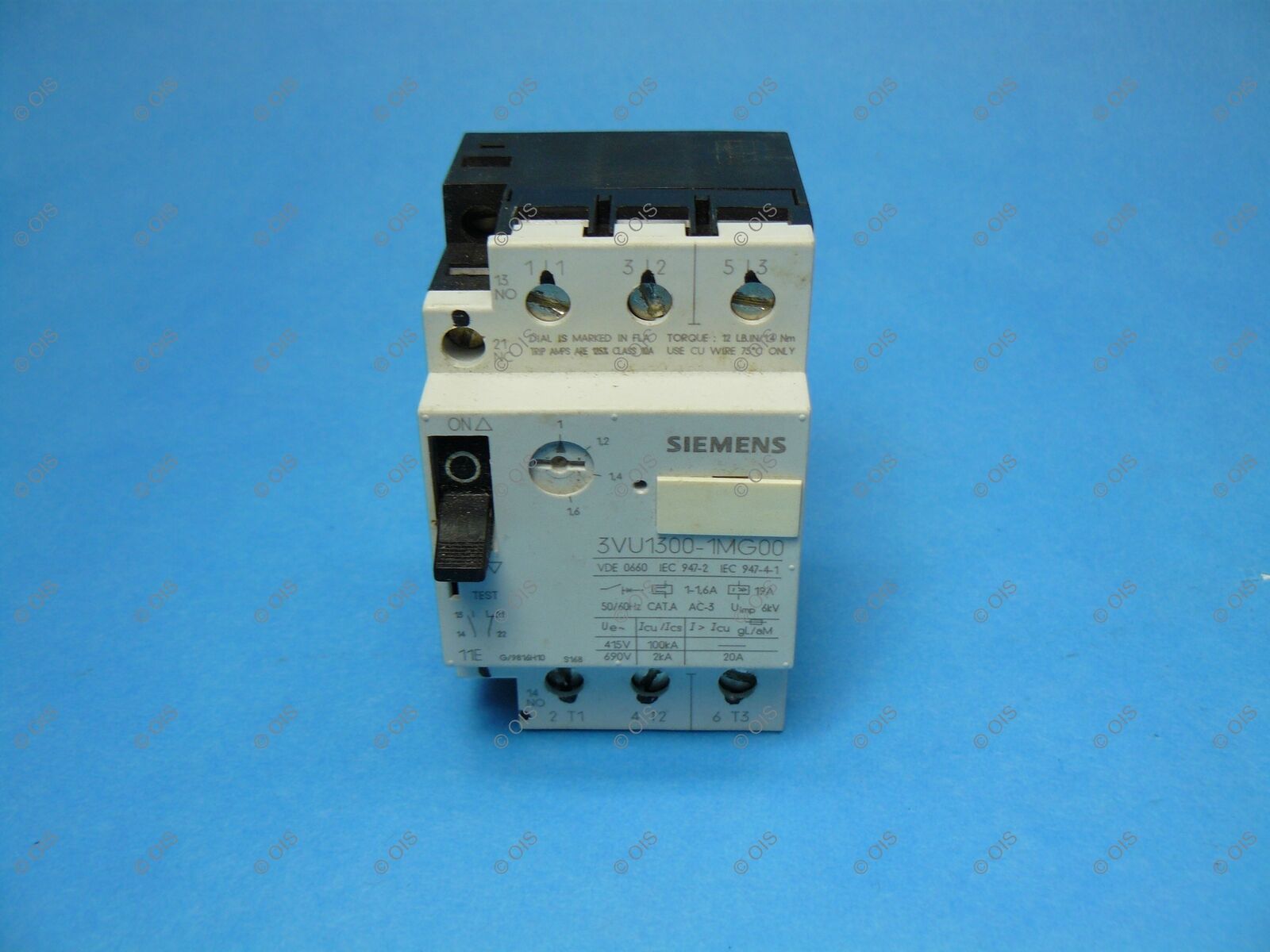 Siemens 3VU1300-1MG00 Manual Starter Protector 3 Pole 1-1.6 Amps - $10.99