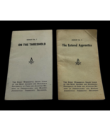 Lot of (2) Mason Masonic Booklets 1 &amp;2 On the Threshold /The Entered App... - $628.42 MXN