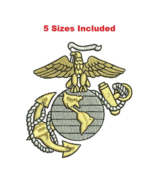 USMC Marines EGA 5sizes digitized filled embroidery design Digital Download - $7.48 CAD