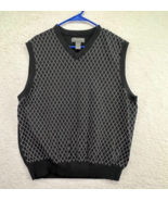 Saddlebred Vest Adult Large Black V Neck Diamond Print Sweater Mens - $19.79