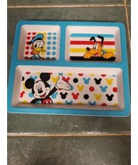 Disney by Jumping Beans 3 Compartment Child&#39;s Tray Plate Rubber Feet Mic... - $8.56