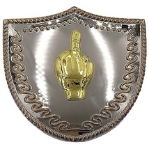 Oversized Golden Middle Finger Silver Metal Belt Buckle - €9,48 EUR