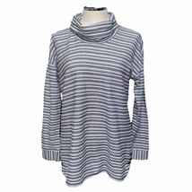 Talbots Petite Turtleneck Shirt Striped Black and White long sleeve larg... - £18.25 GBP