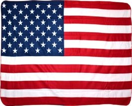 USA American Patriotic 50 Star 50x60 Polar Fleece Blanket Throw - £14.17 GBP