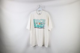 Vintage 90s Mens 2XL Spell Out Detroit Yacht Club Boat Racing T-Shirt White - £38.85 GBP