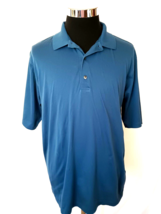 Slazenger Golf Shirt Mens Large Blue100% Mercerized Stretch Cotton Knit Active - £11.22 GBP