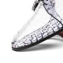 Marco Di Milano genuine hornback caiman crocodile Shoes Caribe White image 4