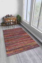LaModaHome Area Rug Non-Slip - Colourful Colored Striped Knitting Soft Machine W - £24.80 GBP+