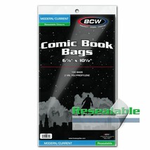 Pack of 100 BCW Current/Modern Resealable Comic Bags (1-CUR-R) - £9.59 GBP