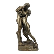 Der Kuss von Ferdinand Lepcke Akt Paar Statue Skulptur Erotik Bronze Optik - $86.74