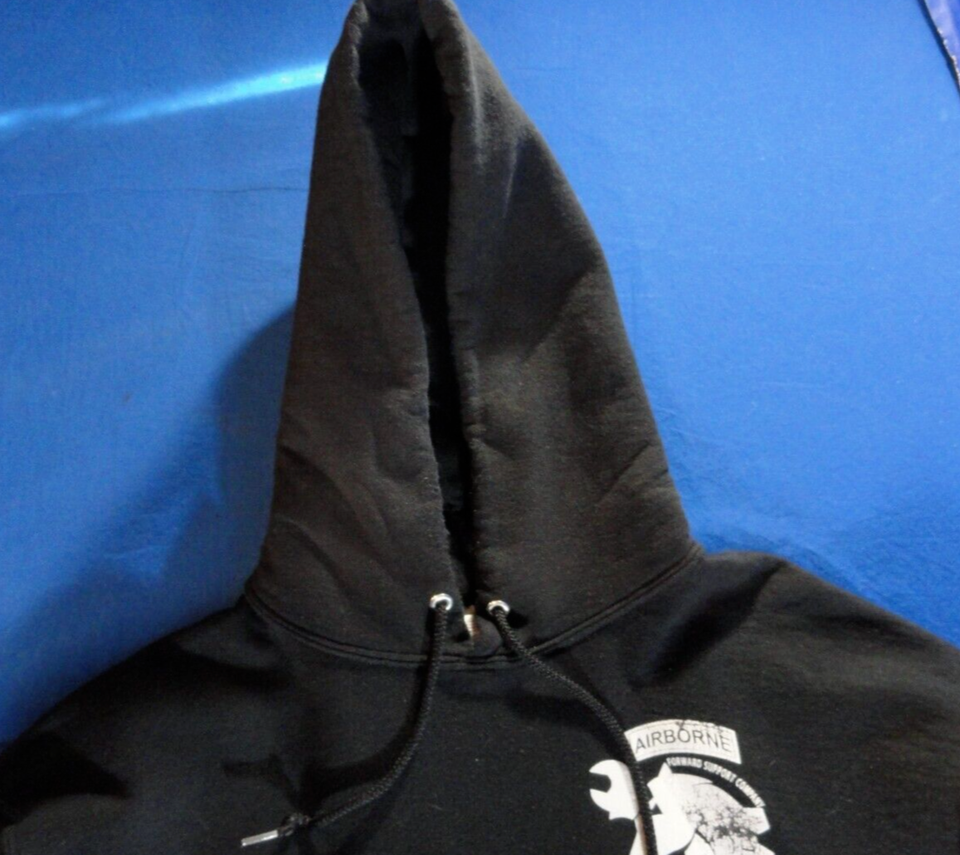 DISCONTINUED AIRBORNE FORWARD SUPPORT COMPANY WORKHORSE 27TH EN BN HOODIE LARGE Item image 3