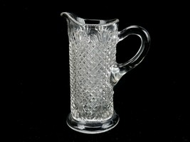 6 Oz. Glass Cream Pitcher, Diamonds &amp; Fans Pattern, Cylinder w/Productio... - $14.65