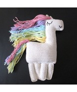 Crochet Unicorn Plush Rainbow Yarn Mane And Tail LGBTQ+ Stuffed Animal - £15.55 GBP