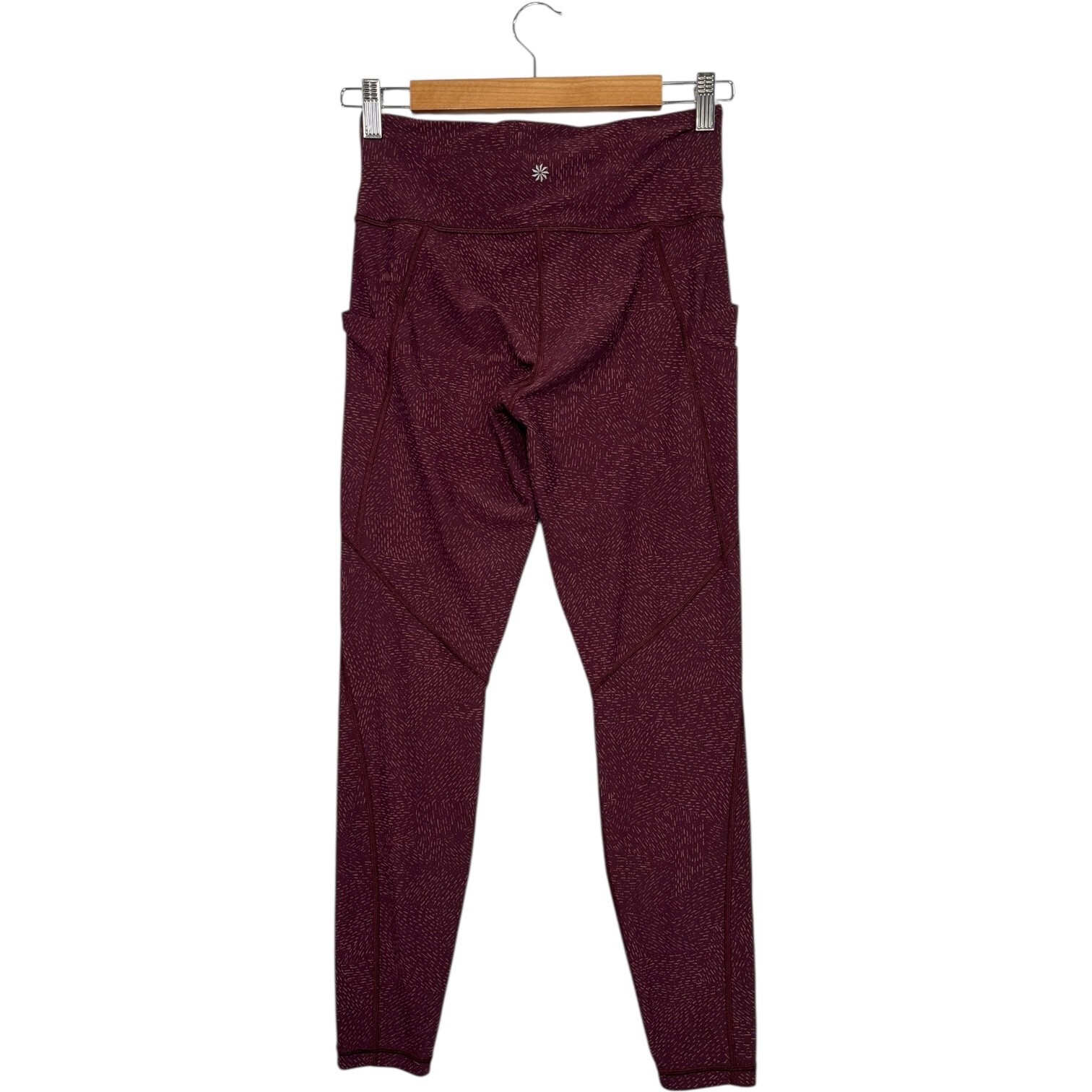 Athleta Leggings Womens Small Purple Salutation Stash Pocket Tight Workout Yoga Item image 2