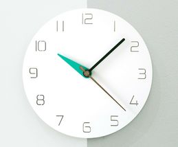 Moro Design 3 Color Hands Wall Clock non Ticking Silent Clock (Classic Mint) image 2