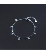 Delicate 925 Sterling Silver Dazzling A+ Zirconia Chain Bracelet (6-7.5&quot;) - $421.73 MXN