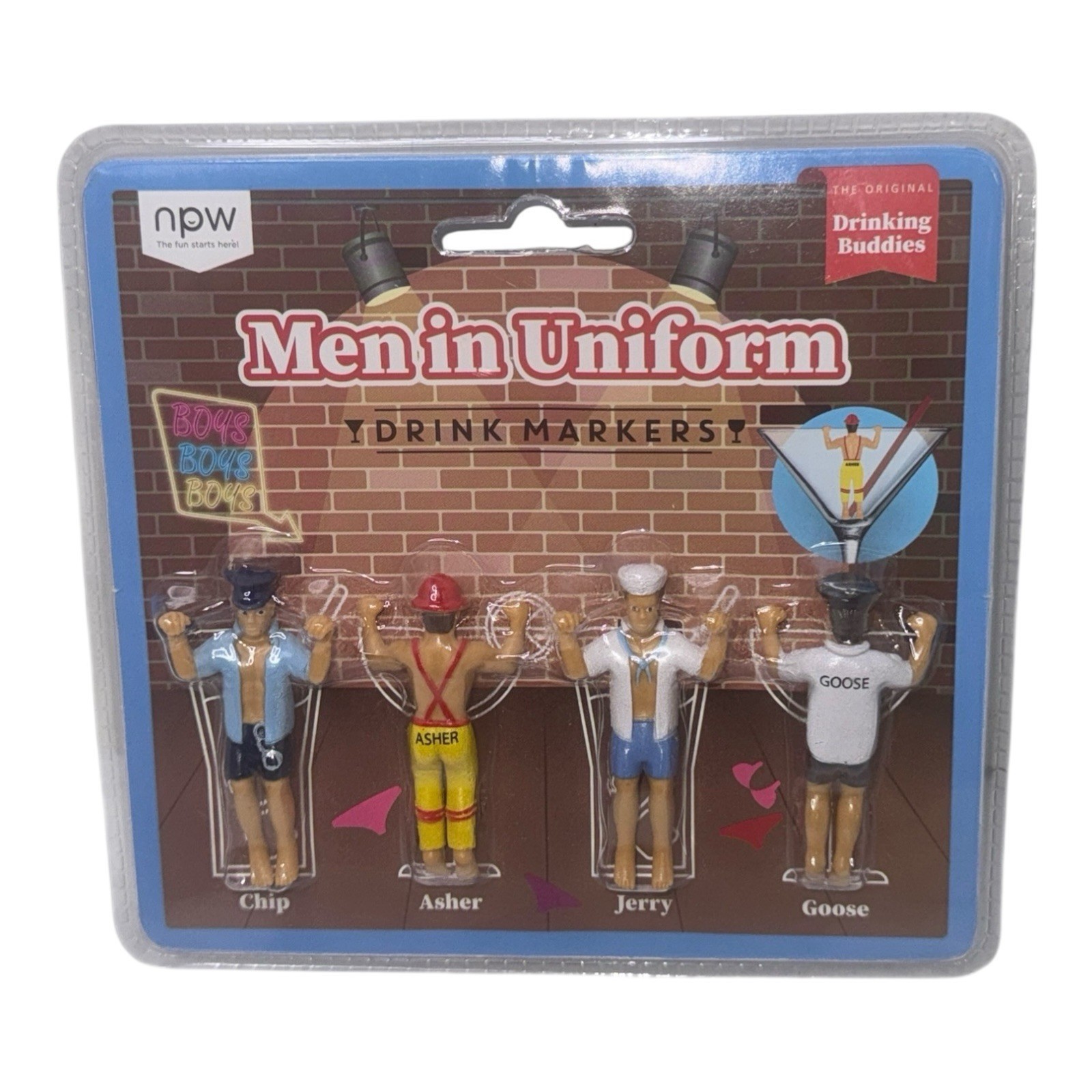 Men In Uniform Drink Markers Drinking Buddies NPW Girls Night, Bachelore... - $8.99