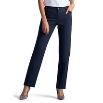 Women’s Lee All Day Relaxed Fit Mid Rise Straight Leg Pants, Size 14 Long, Blue - £17.65 GBP